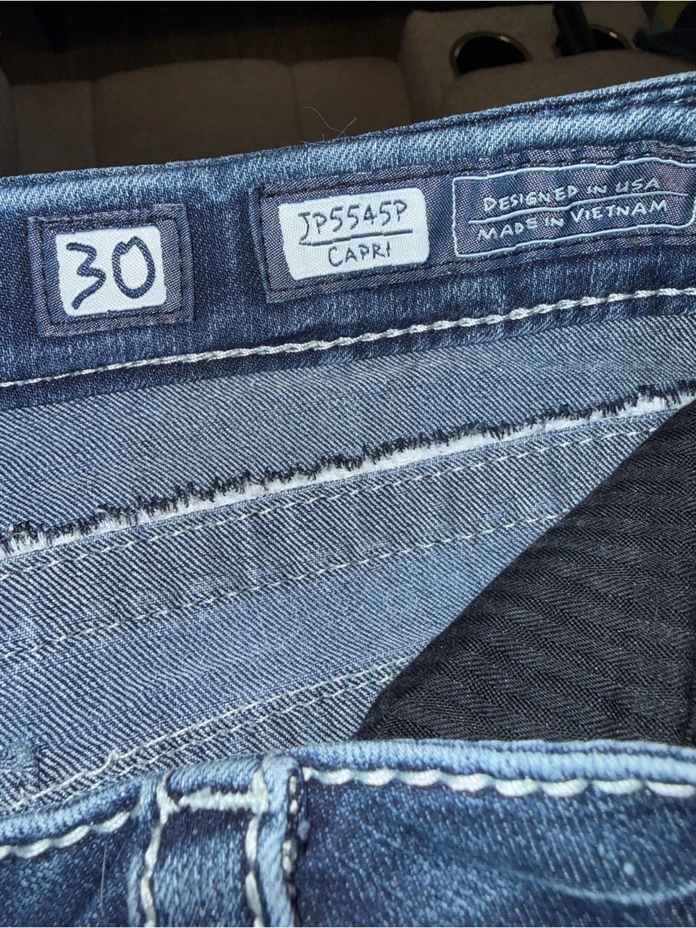 Miss Me Dark Indigo Capri Embellished Jeans - Picture 4 of 4